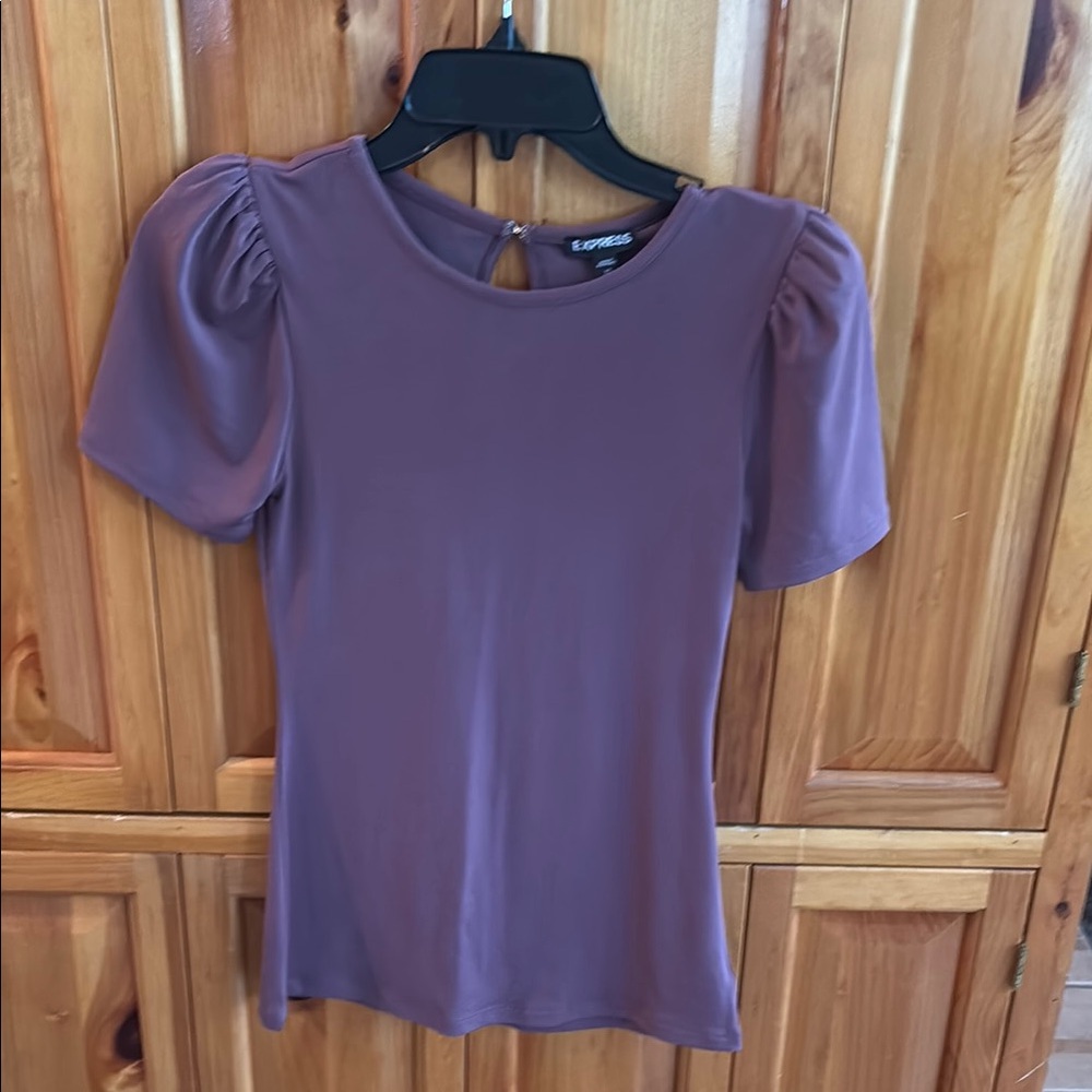 Mauve Puff Sleeve Blouse